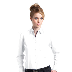 Russell Collection Ladies Long Sleeve Poly Cotton Easycare Poplin Shirt