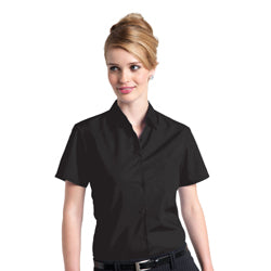 Russell Collection Ladies Short Sleeve Poly Cotton Easycare Poplin Shirt