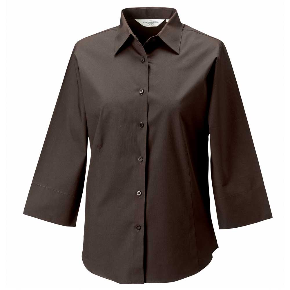 Russell Collection Ladies 3/4 sleeve fitted shirt