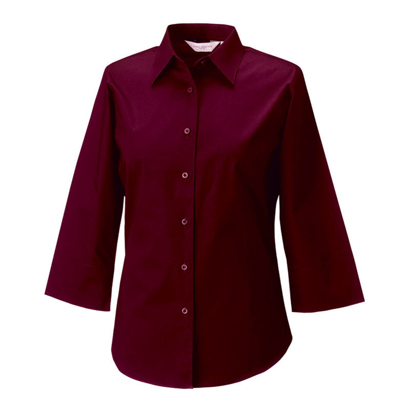 Russell Collection Ladies 3/4 sleeve fitted shirt