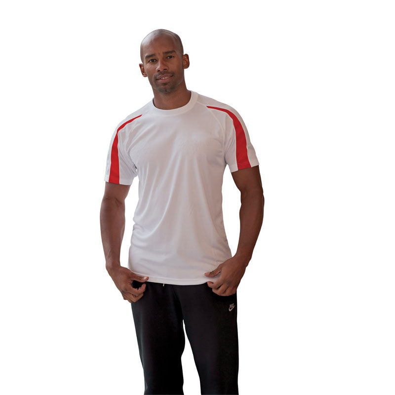 Just Cool Mens Contrast Cool Colours Crew Neck Short Sleeve Sports T-Shirt