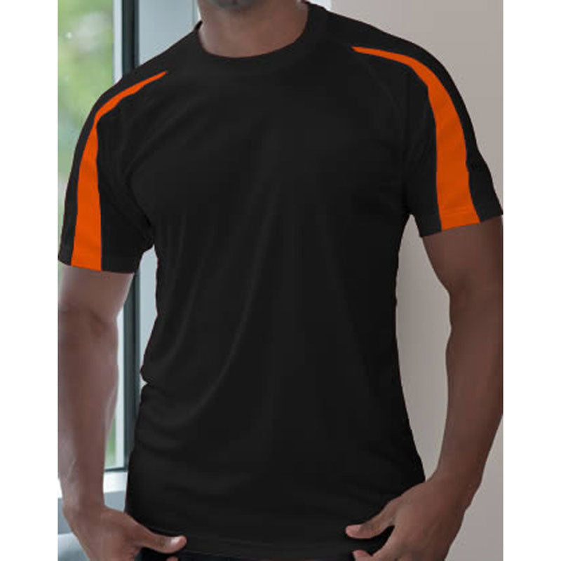 Just Cool Mens Contrast Cool Colours Crew Neck Short Sleeve Sports T-Shirt