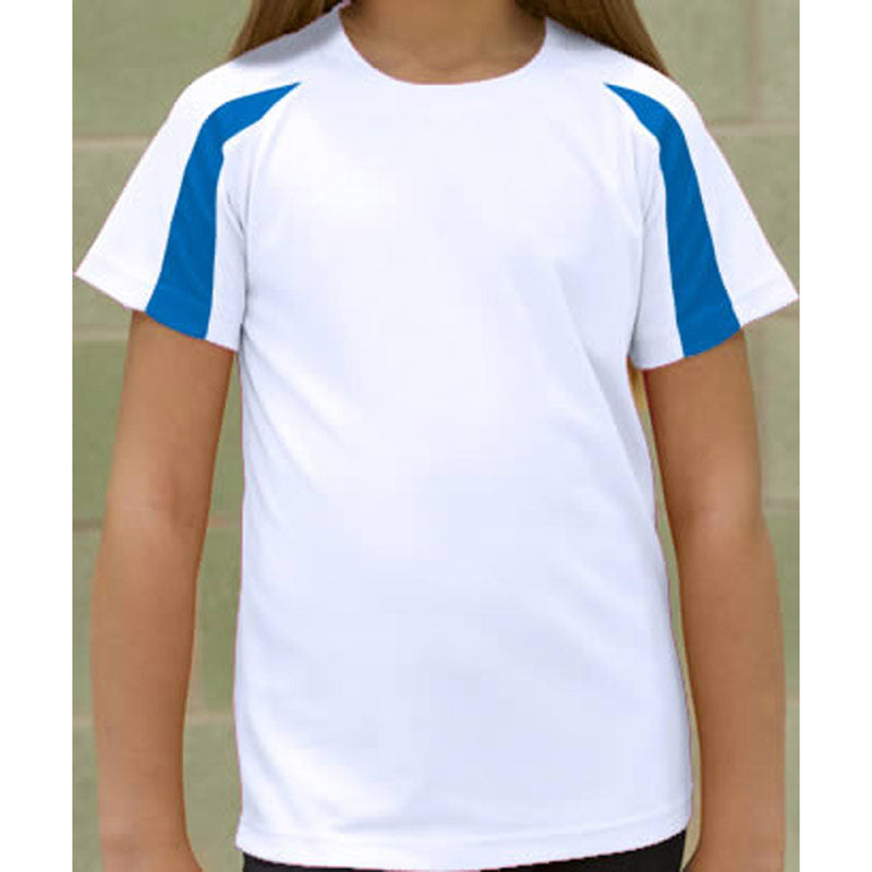 Just Cool Kids Contrast Cool Colours Short Sleeve Cotton Sports T Shirt