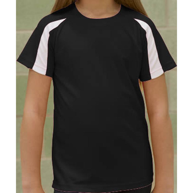 Just Cool Kids Contrast Cool Colours Short Sleeve Cotton Sports T Shirt