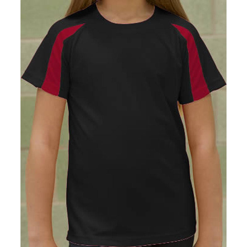 Just Cool Kids Contrast Cool Colours Short Sleeve Cotton Sports T Shirt