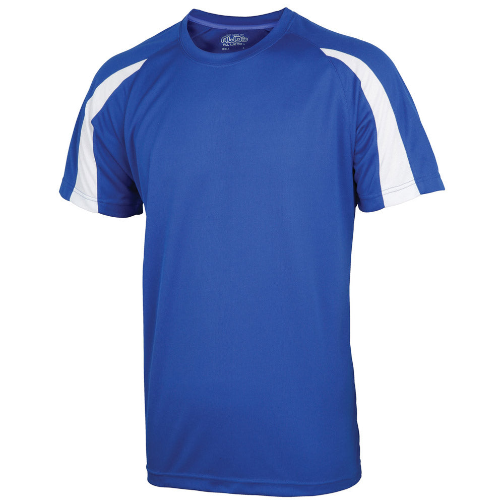 Just Cool Kids Contrast Cool Colours Short Sleeve Cotton Sports T Shirt