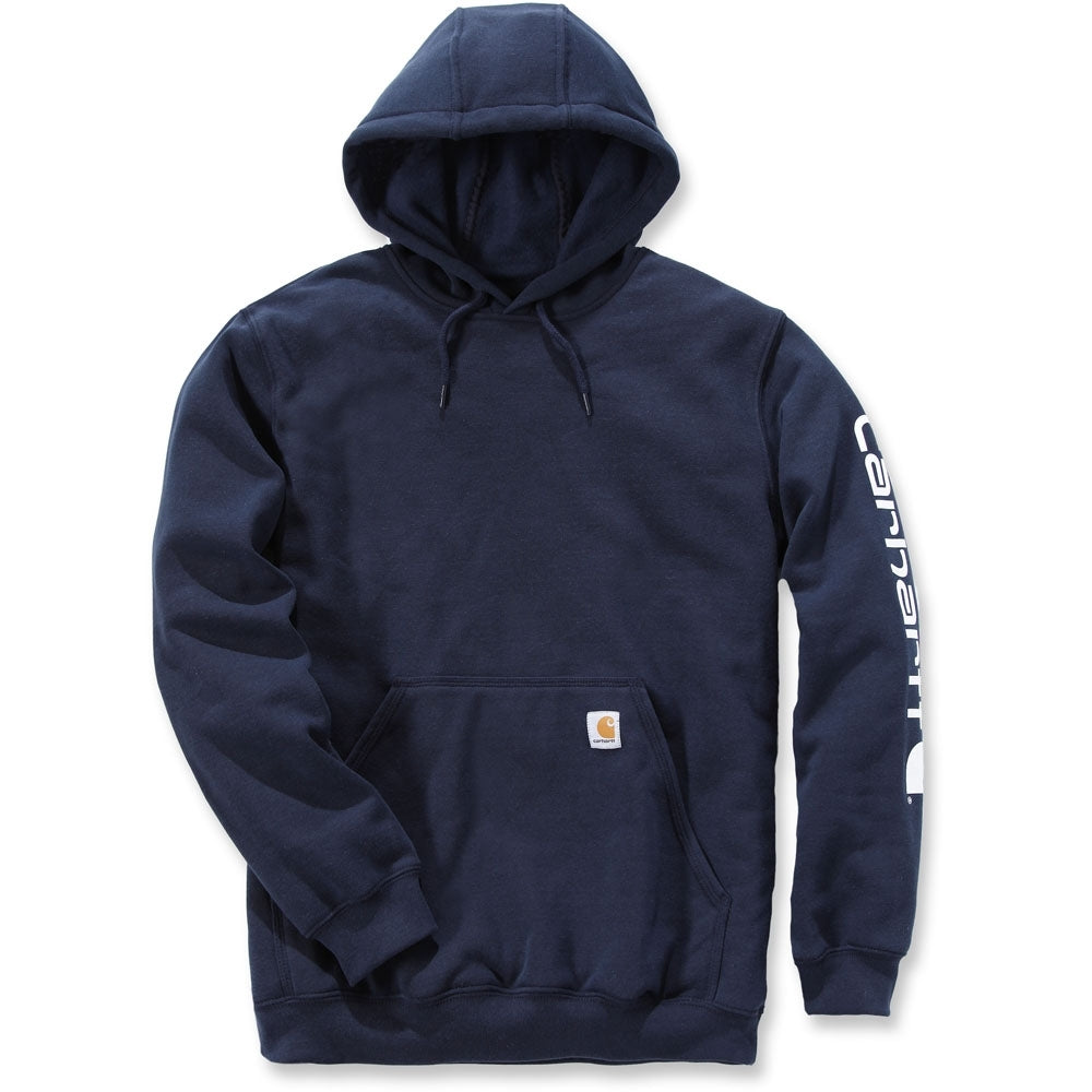Carhartt Mens Polycotton Stretchable Sleeve Logo Hooded Sweatshirt Top