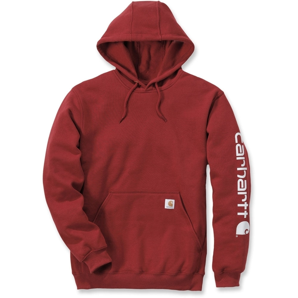 Carhartt Mens Polycotton Stretchable Sleeve Logo Hooded Sweatshirt Top
