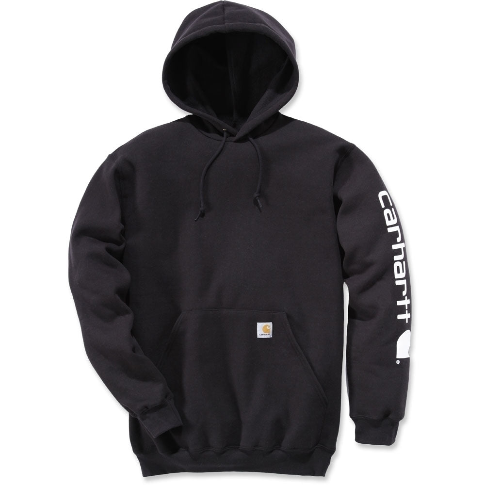 Carhartt Mens Polycotton Stretchable Sleeve Logo Hooded Sweatshirt Top