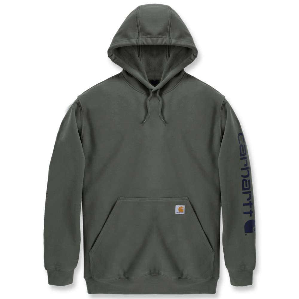 Carhartt Mens Polycotton Stretchable Sleeve Logo Hooded Sweatshirt Top