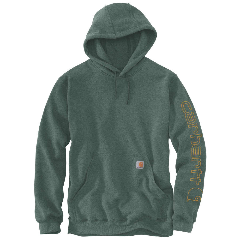 Carhartt Mens Polycotton Stretchable Sleeve Logo Hooded Sweatshirt Top