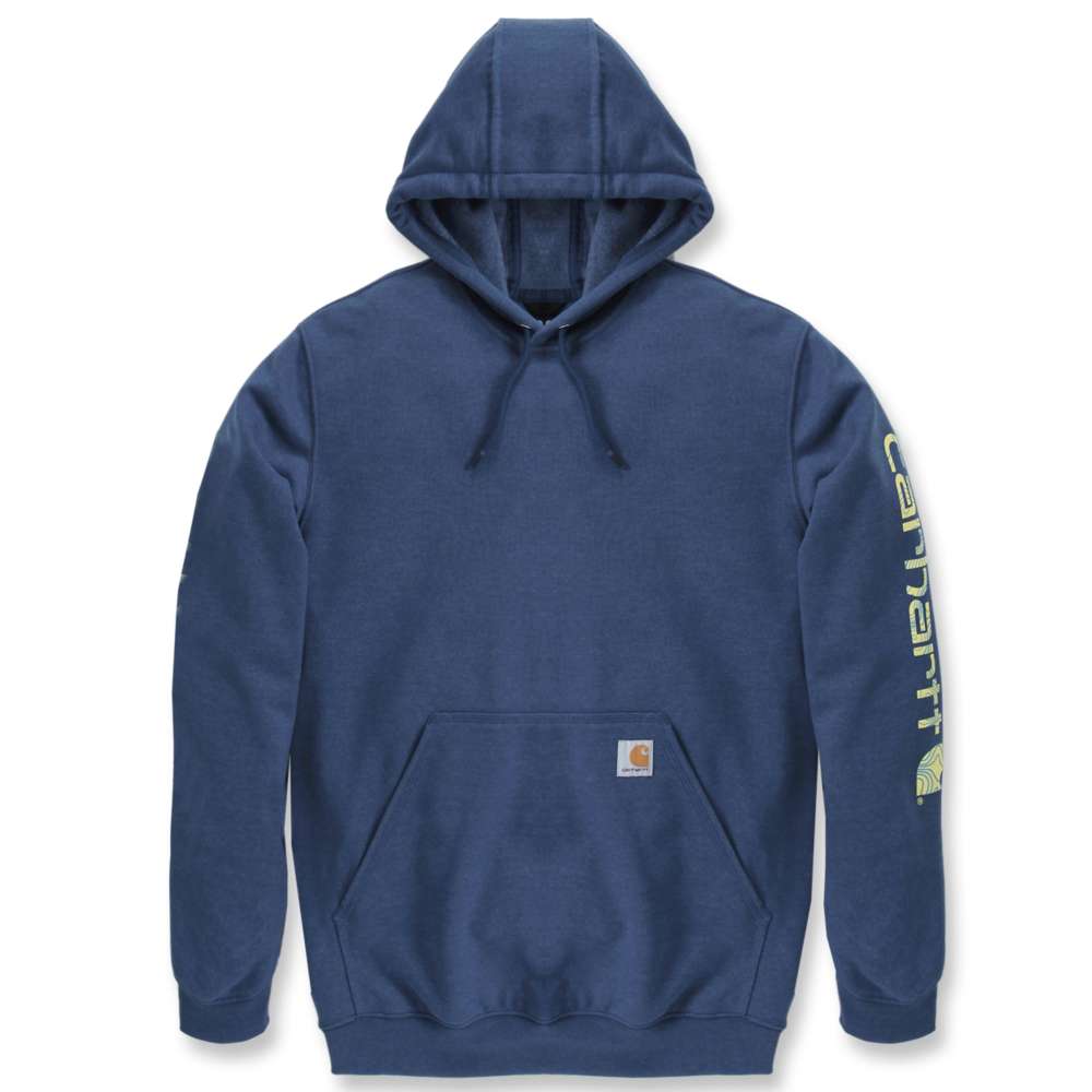 Carhartt Mens Polycotton Stretchable Sleeve Logo Hooded Sweatshirt Top