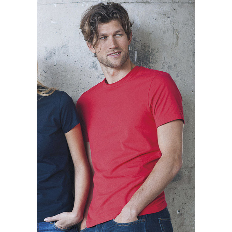 Kariban Mens Slim Fit Short Sleeve Crew Neck Plain Colours Cotton T-Shirt