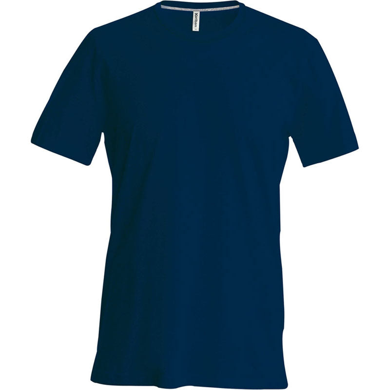 Kariban Mens Slim Fit Short Sleeve Crew Neck Plain Colours Cotton T-Shirt