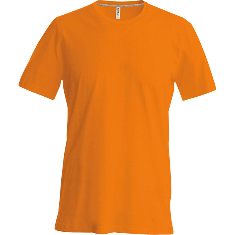Kariban Mens Slim Fit Short Sleeve Crew Neck Plain Colours Cotton T-Shirt