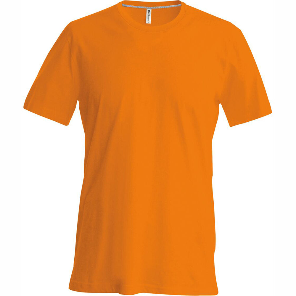 Kariban Mens Slim Fit Short Sleeve Crew Neck Plain Colours Cotton T-Shirt