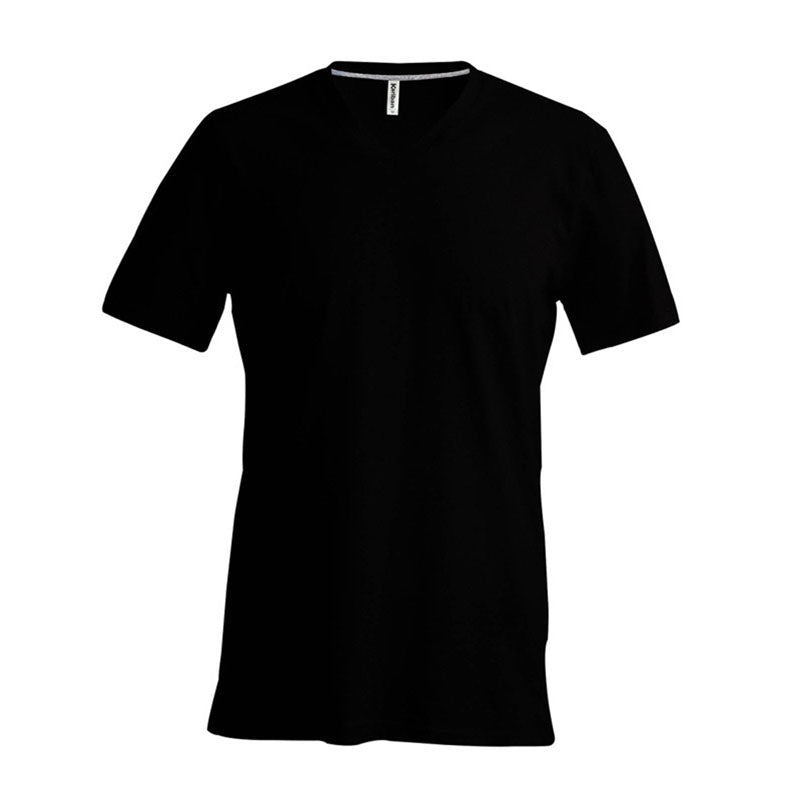 Kariban Mens Slim Fit Short Sleeve V Neck Plain Colours Cotton T-Shirt