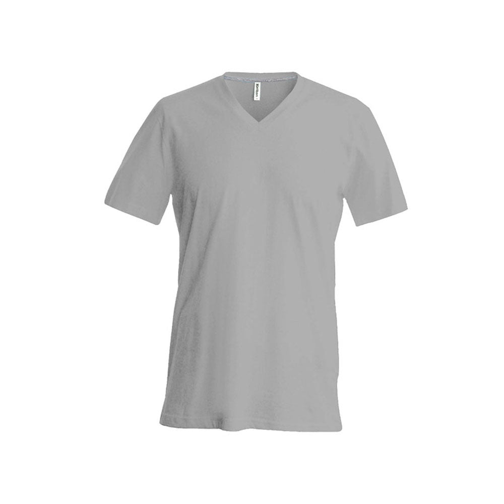 Kariban Mens Slim Fit Short Sleeve V Neck Plain Colours Cotton T-Shirt
