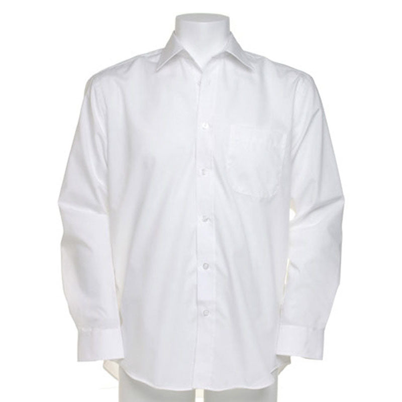 Kustom Kit Mens Business Colours Long Sleeved Tailored Fit Work Shirt