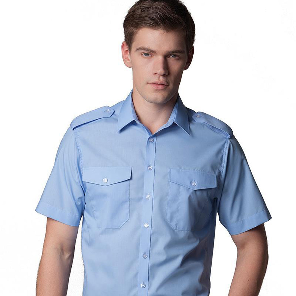Kustom Kit Mens Pilot Shirt Short Sleeve