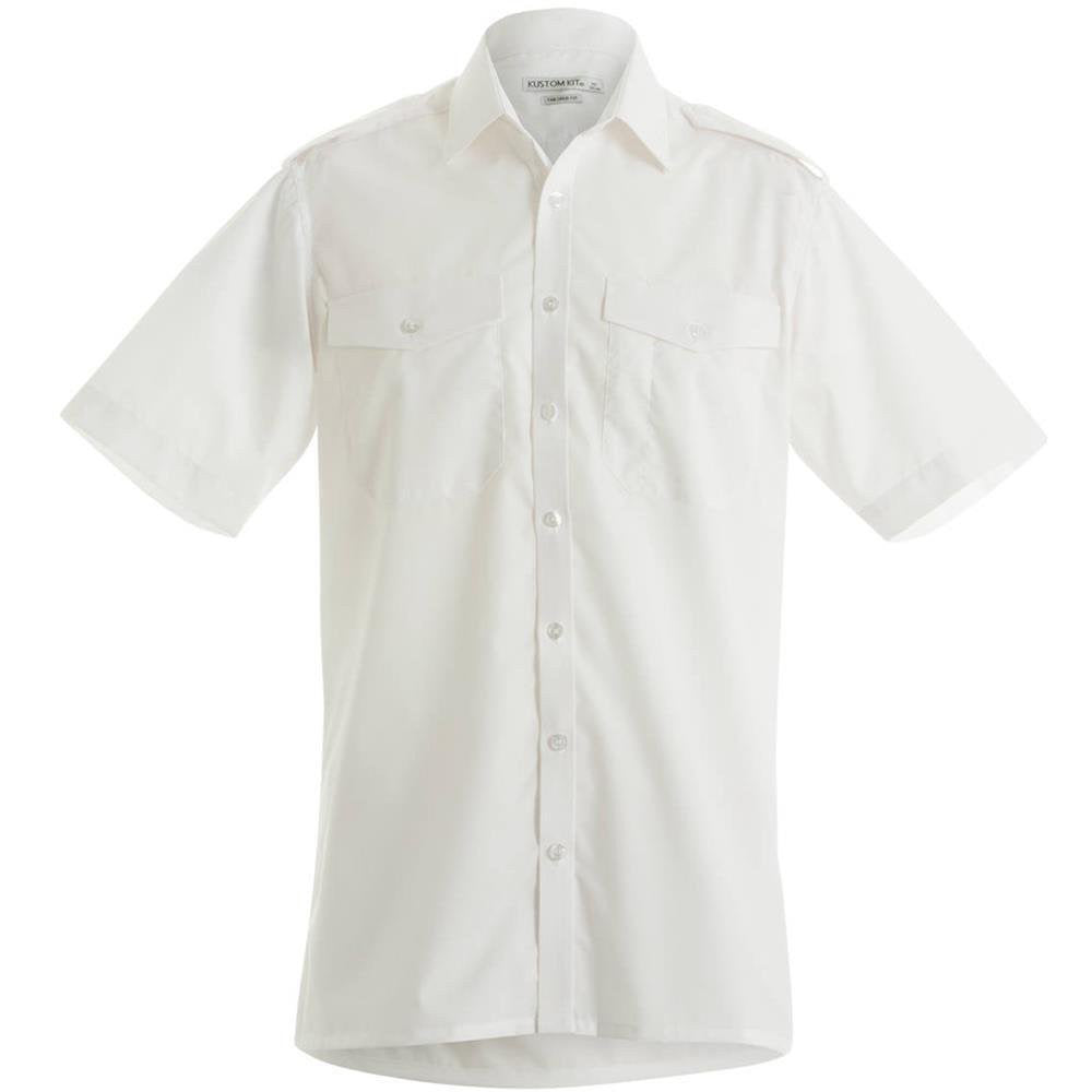 Kustom Kit Mens Pilot Shirt Short Sleeve