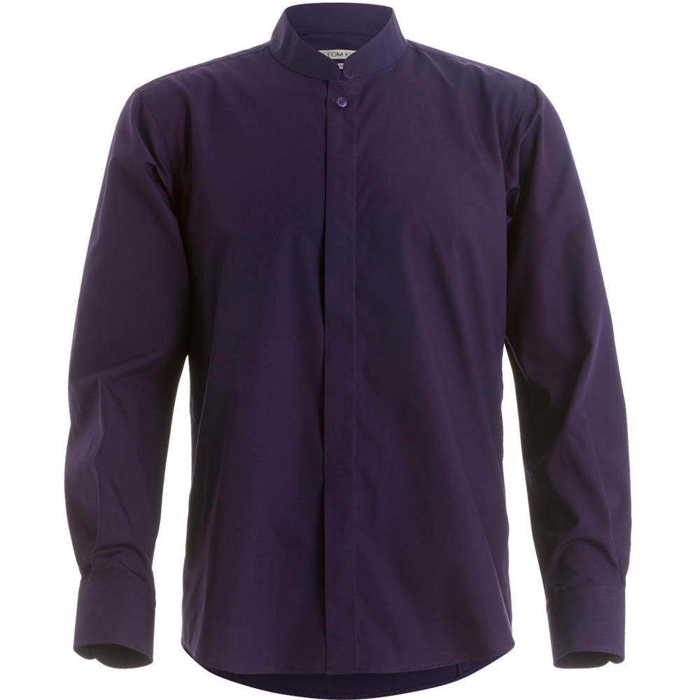 Kustom Kit Mens Mandarin Collar Fitted Shirt Long Sleeve