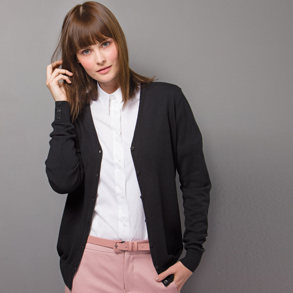 Kustom Kit Womens  Arundel V-Neck Cardigan Long Sleeve