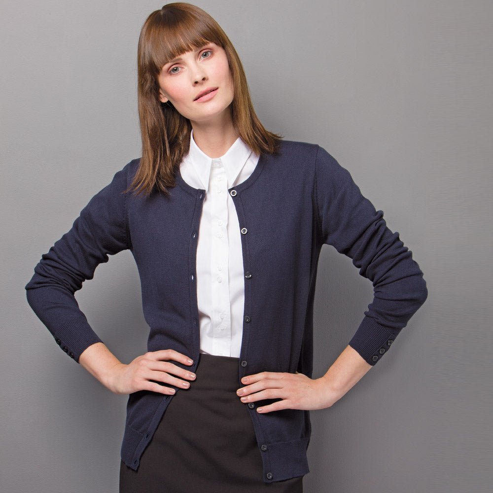 Kustom Kit Womens  Arundel Crew Neck Cardigan Long Sleeve