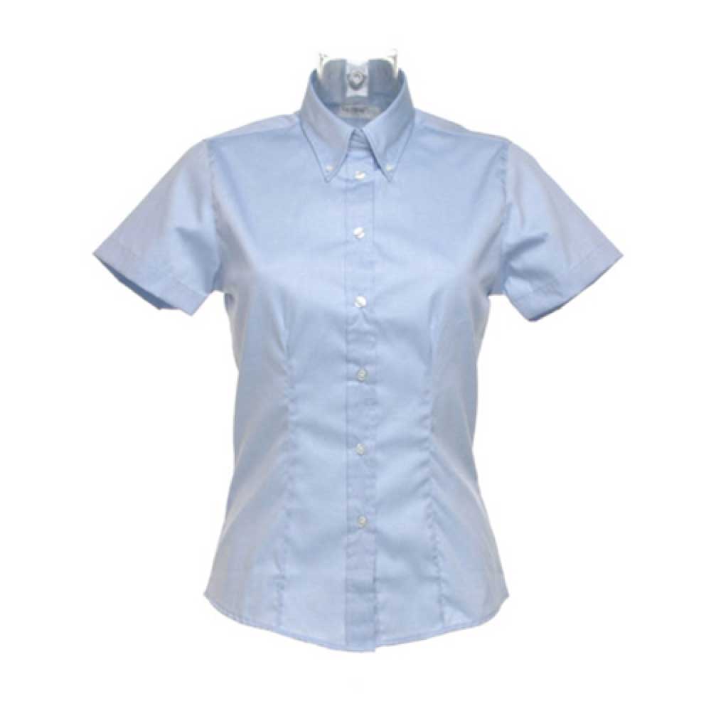 Kustom Kit Smart Corporate Ladies Short Sleeved Oxford Formal Work blouse