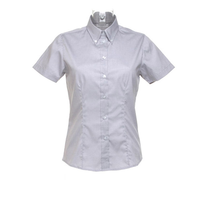 Kustom Kit Smart Corporate Ladies Short Sleeved Oxford Formal Work blouse