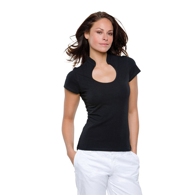 Kustom Kit Ladies Corporate Short Sleeve keyhole neck Cotton T Shirt Top