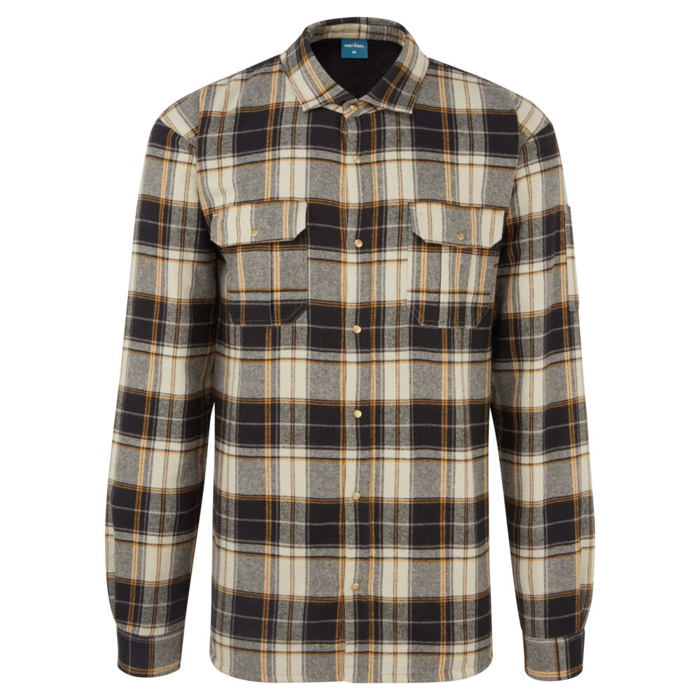 KA3 Sherpa Lined Check Shirt - Black