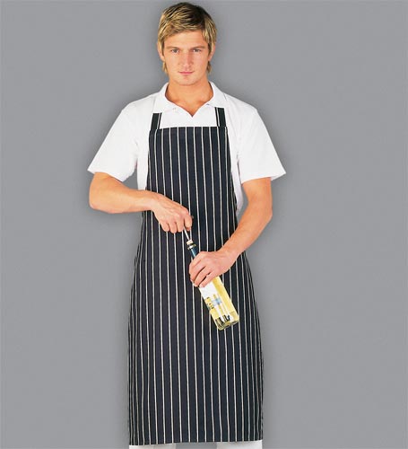 Premier Mens & Womens/Ladies Vertical Stripe Chef's Workwear Bib Apron