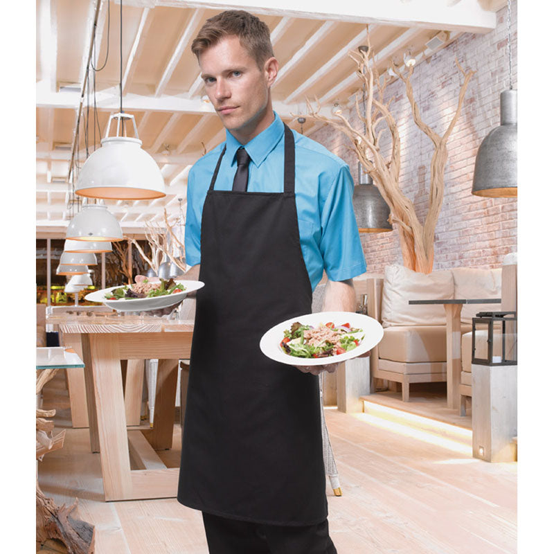 Premier Colours Essential Unisex Adults Workwear Bib Apron Black One Size