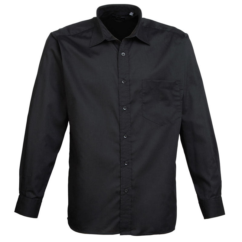 Premier Mens Long Sleeve Polycotton Poplin Formal Corporate Shirt
