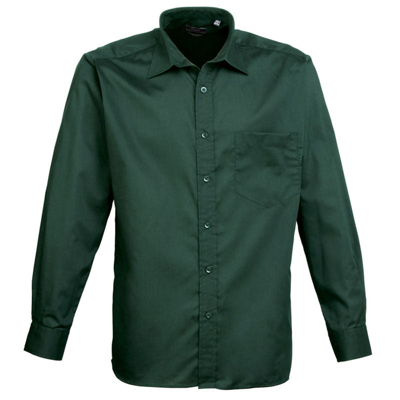 Premier Mens Long Sleeve Polycotton Poplin Formal Corporate Shirt