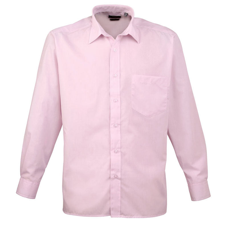 Premier Mens Long Sleeve Polycotton Poplin Formal Corporate Shirt