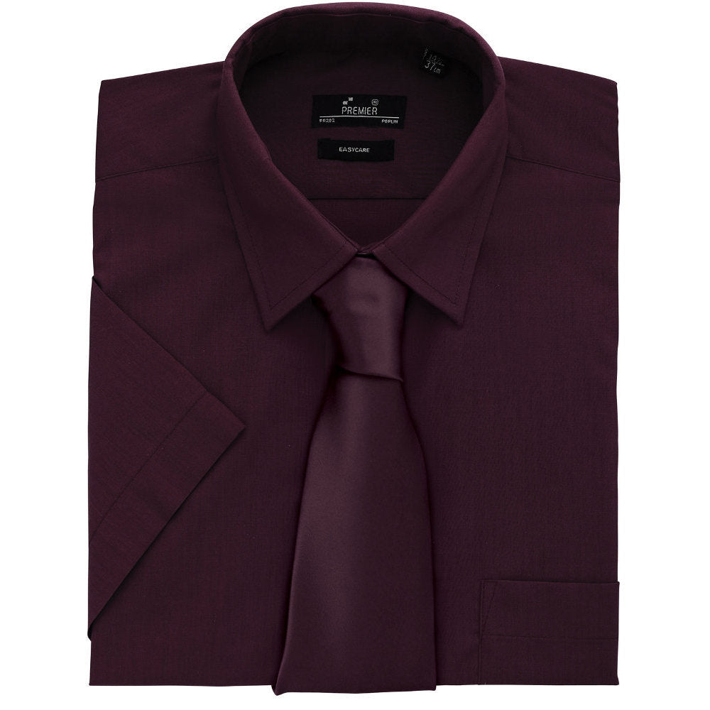 Premier Mens Short Sleeve Polycotton Poplin Formal Corporate Shirt