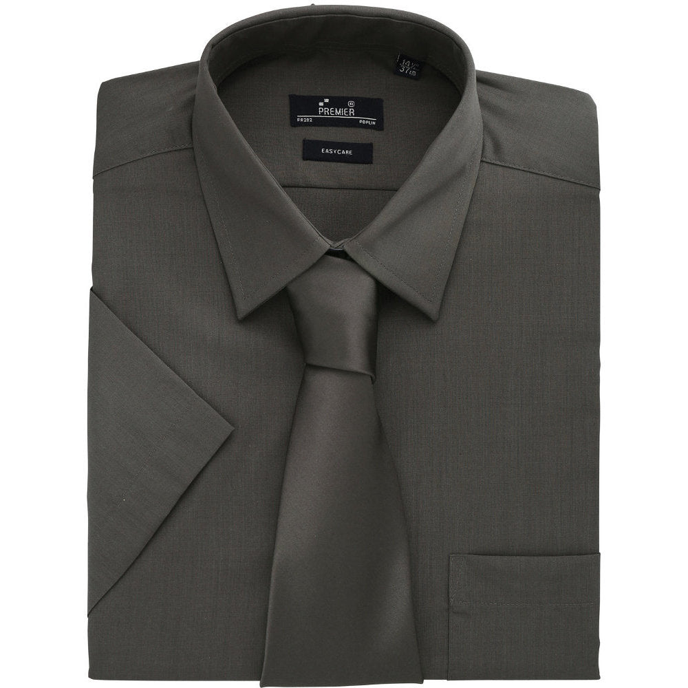 Premier Mens Short Sleeve Polycotton Poplin Formal Corporate Shirt