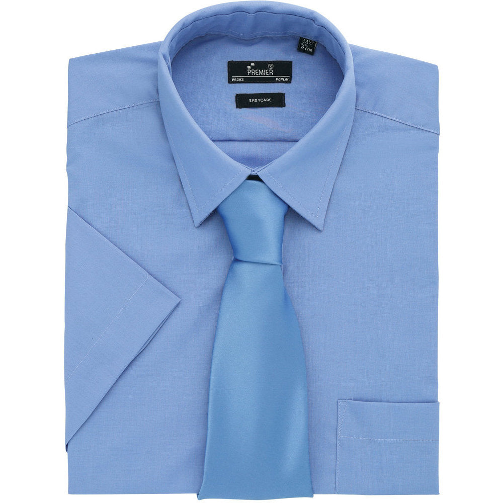 Premier Mens Short Sleeve Polycotton Poplin Formal Corporate Shirt