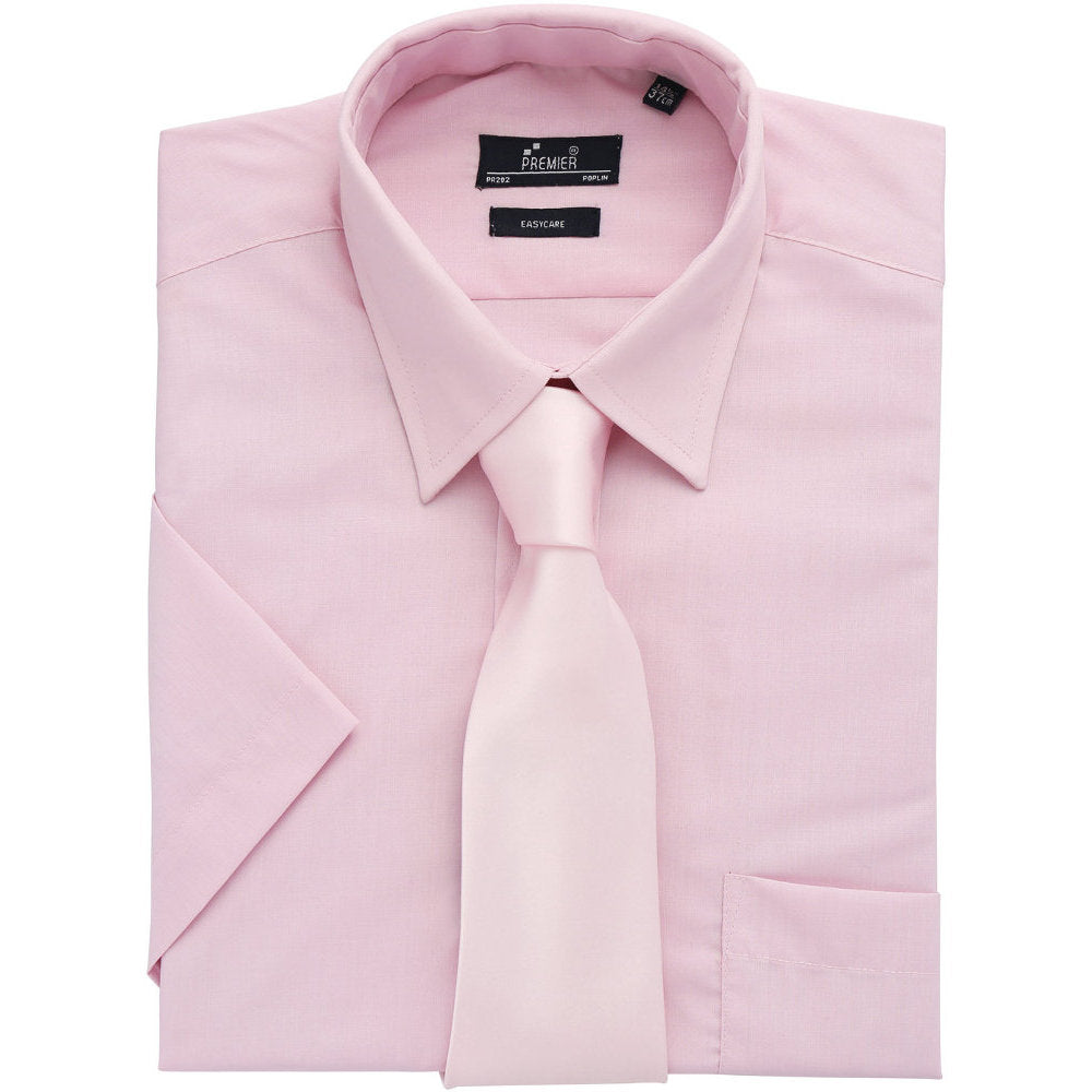 Premier Mens Short Sleeve Polycotton Poplin Formal Corporate Shirt