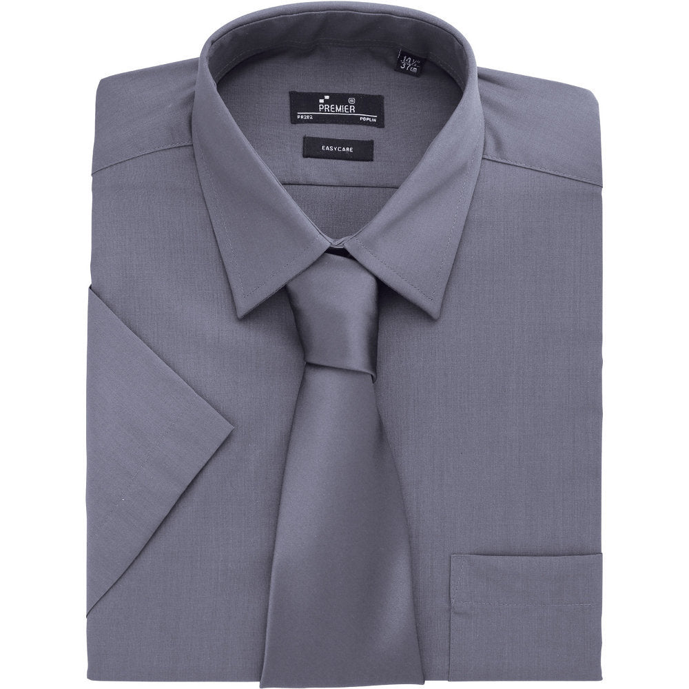 Premier Mens Short Sleeve Polycotton Poplin Formal Corporate Shirt