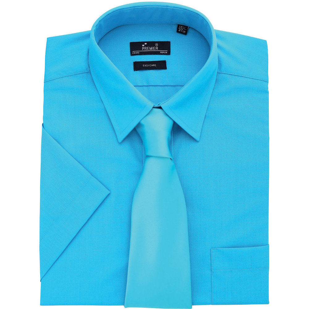 Premier Mens Short Sleeve Polycotton Poplin Formal Corporate Shirt