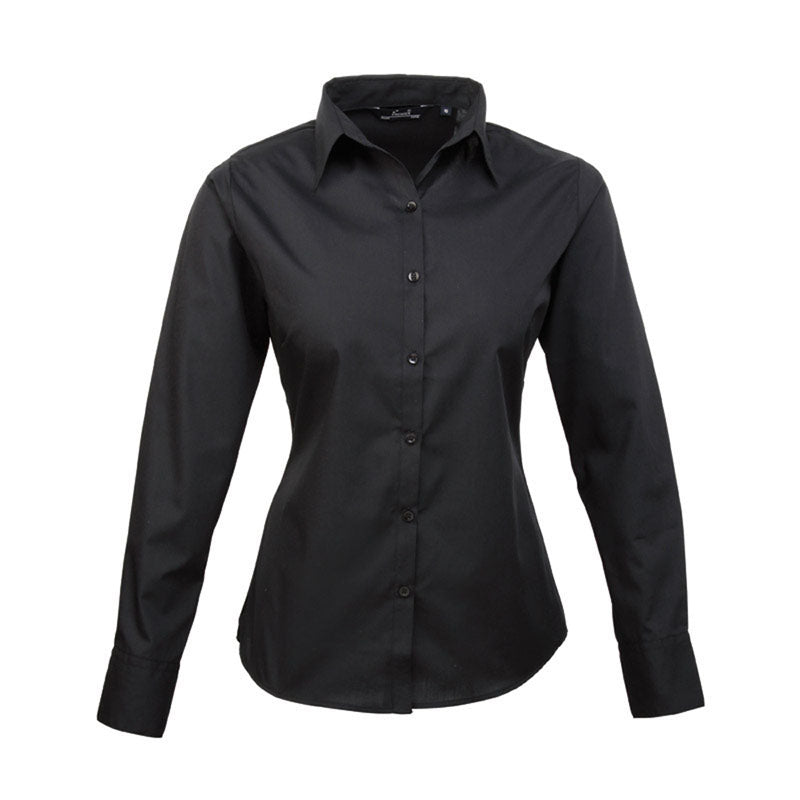Premier Womens Ladies Poplin Polycotton Long Sleeve Corporate Blouse
