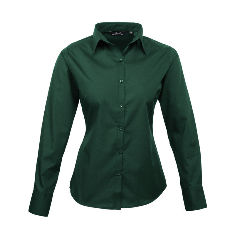 Premier Womens Ladies Poplin Polycotton Long Sleeve Corporate Blouse
