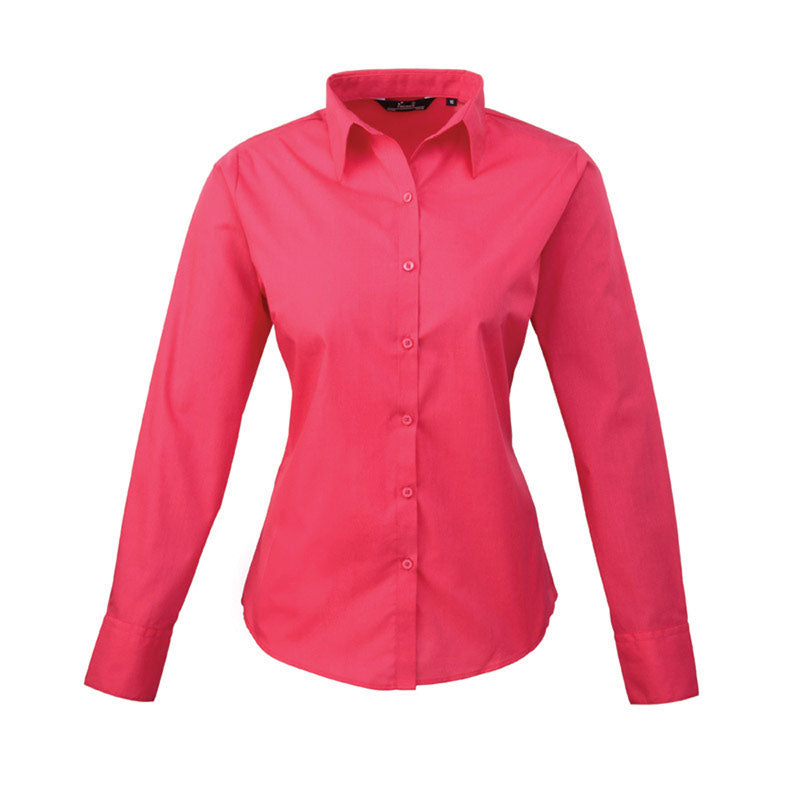 Premier Womens Ladies Poplin Polycotton Long Sleeve Corporate Blouse