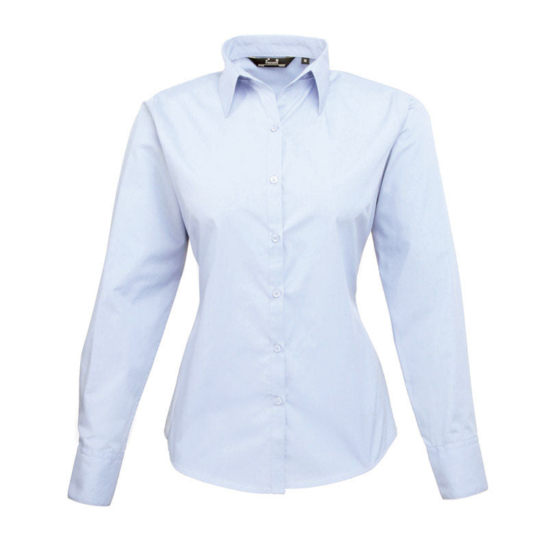 Premier Womens Ladies Poplin Polycotton Long Sleeve Corporate Blouse