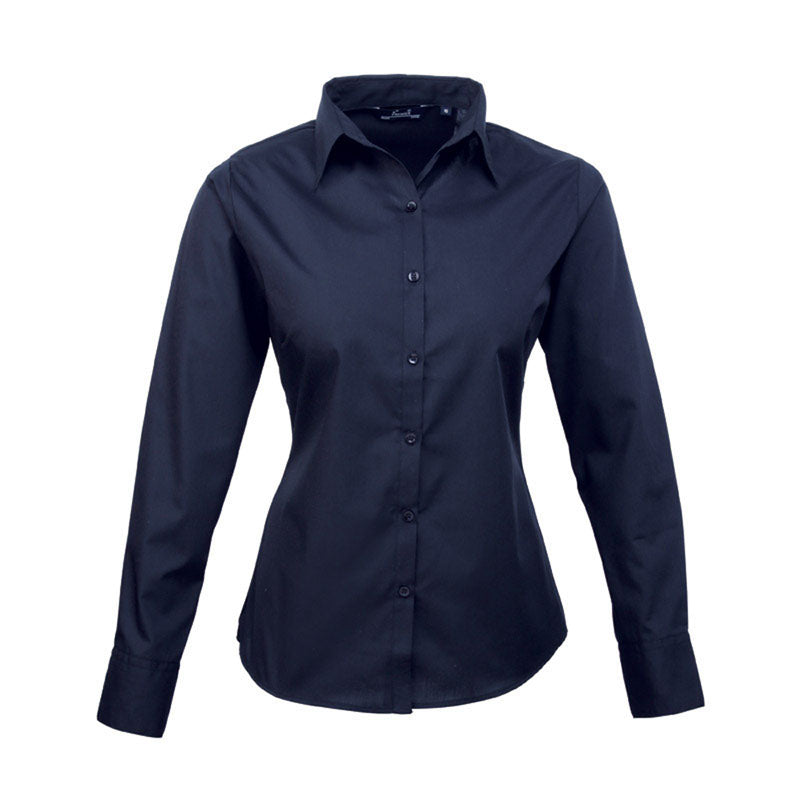 Premier Womens Ladies Poplin Polycotton Long Sleeve Corporate Blouse