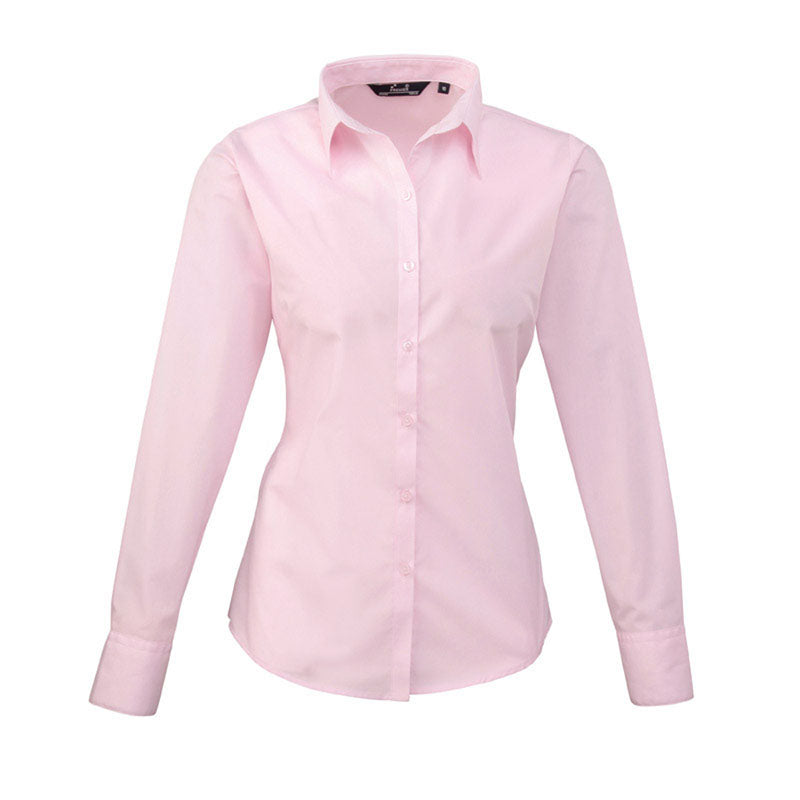 Premier Womens Ladies Poplin Polycotton Long Sleeve Corporate Blouse