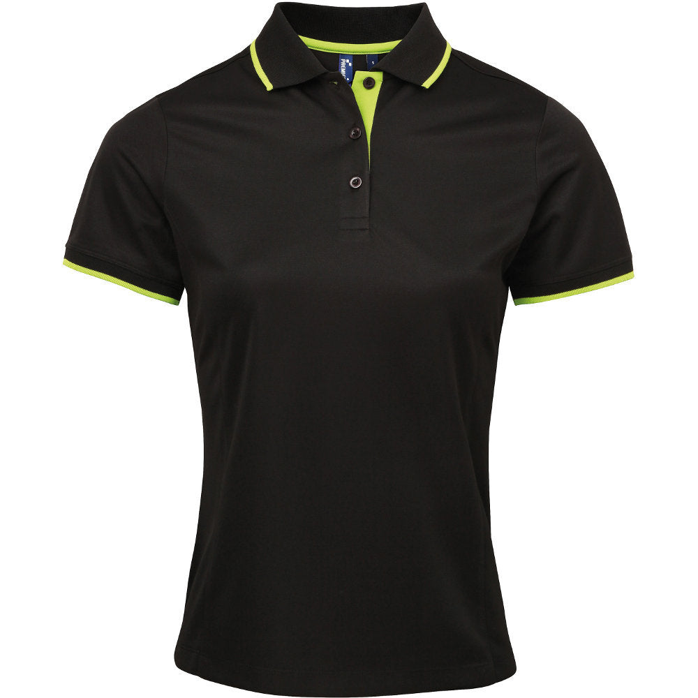 Premier Womens Ladies Coolchecker Contrast Trim Corporate Polo Shirt